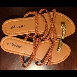 Olivia Miller Braided Toe Loop Sandal